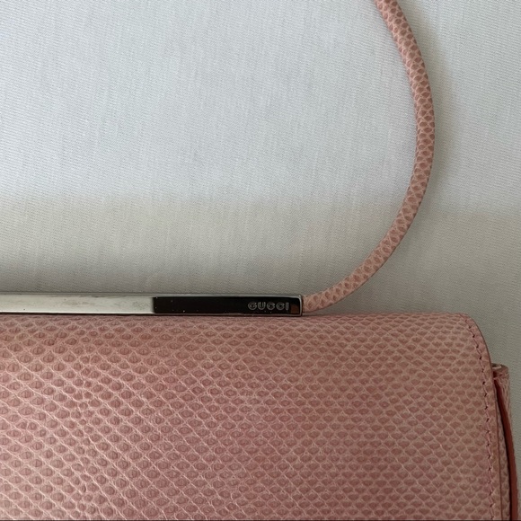 100% authentic vintage pale pink snakeskin Gucci handbag purse silver hardware - Picture 4 of 6